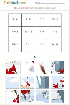 a printable worksheet with pictures of snowmen and santa hats on them