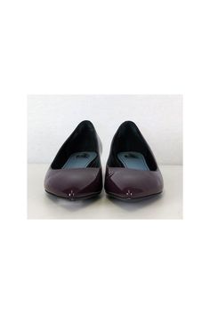 Made in a rich plum color and with a trendy pointed toe, these heeled flats are bound to become a favorite. They can be worn day or night, to work or for after-hours. The possibilities are endless! Size 7.5 - EU 37.5 Patent leather upper Leather lining & sole Made in Italy Pointed toe Slip on Small heel Light marks on leather Some wear on outsole Heel height 1" Purple Heels With Reinforced Heel And Pointed Toe, Purple Pointed Toe Heels With Reinforced Heel, Formal Fall Kitten Heels With Closed Toe, Formal Almond Toe Flats With Padded Heel, Formal Closed Toe Kitten Heels For Fall, Formal Fall Closed Toe Kitten Heels, Formal Flats With Padded Heel And Almond Toe, Formal Court Shoes With Flat Heel, Formal Court Shoes With Flat Heel Medium Width