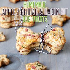 homemade apple, cheddar and bacon bite dog treats