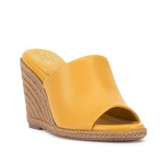 Vince Camuto-Fayla Wedge Sandal Step out like a diva in the Vince Camuto Fayla sandal. A two-tone espadrille wedge brings allure to the hooded leather slide, backed by a durable rubber sole. Cheap Eva Slip-on Wedge Sandals, Yellow Leather Closed-toe Wedge Sandals, Black Wedge Sandals With Cork-bed Midsoles, Black Synthetic Slip-on Wedge Sandals, Black Textured Sole Slip-on Wedge Sandals, Comfortable Wedges, Wedge Espadrilles, Oversized Tote Bag, Leather Slides