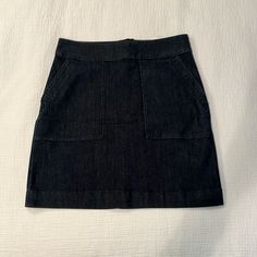 Nwt Ann Taylor Loft Denim Skirt Denim Mini Skirt For Work, High Rise Denim Mini Skirt For Work, Stretch Dark Wash Skirt With Pockets, High Rise Denim Blue Work Skirt, Casual Denim Mini Skirt For Work, Fitted Dark Wash Skirt With Pockets, Mid-rise Denim Skirt For Workwear, Everyday Denim Skirt With Pockets, Denim Stretch Skirt For Work