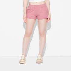 Knit value shorts from Wild Fable™ fashioned in a casual fit. Made from extra lightweight French terry fabric for comfortable wear. Side pockets add functional flair. High-rise waist with full elastic completes the look. If you're not satisfied with any Target Owned Brand item, return it within one year with a receipt for an exchange or a refund. Wild Fable™: A look for every story. Comfortable Athletic Shorts For Spring, Spring Athletic Shorts With Comfort Waistband, Spring Activewear With Comfort Waistband In Short Length, Stretch Comfort Waistband Shorts For Spring, Stretch Shorts With Comfort Waistband For Spring, Casual Pink Shorts, Stretch Shorts With Ribbed Waistband For Leisure, Pink Bottoms With Ribbed Waistband For Spring, Comfortable Shorts For Spring