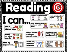 reading i can poster with words and pictures