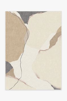 an abstract painting with white, brown and beige colors