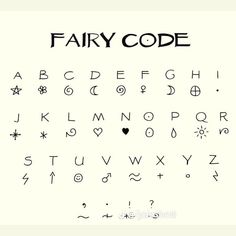 the fairy code is shown in black and white