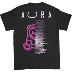 Aura Tour Black Tee Merch Products, Greensboro Nc, Black Tee, Aura, Mens Graphic Tshirt, Range, Hats, Sweatshirts, Mens Tshirts