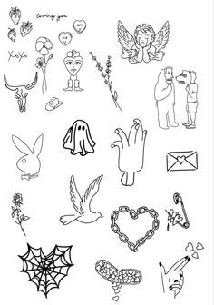 an image of various tattoos on a white background