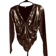 Nwot Intimissimi Metallic Bodysuit. Beautiful Steel Colored Metallic Bodysuit. Size M, Lightly Padded Shoulders, Grommet Closure At Crotch. Metallic Shiny Bodysuit For Night Out, Glamorous Metallic Bodysuit For Night Out, Silver Shiny Bodysuit For Party, Silver Shiny Party Bodysuit, Party Silver Shiny Bodysuit, Metallic Bodysuit, Black Silver, Womens Tops, Customer Support