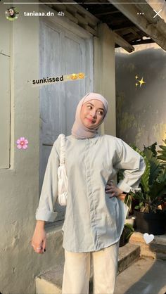 Pastel Hijab Outfit, Outfit Muslim, Outfit Ideas Hijab, Stylish Hijab