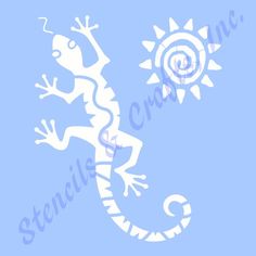 the stencils come in all shapes and sizes to make it look like they are geckos