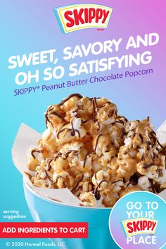 an advertisement for skipy sweet, savory and oh so saitstying