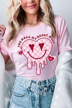 YOU MAKE MY HEART MELT,VALENTINE UNISEX SHORT SLEEVE,GRAPHIC TEE,GRAPHIC TSHIRTS,TSHIRTS,TEES100%COTTON,HEATHER(52%COTTON,48%POLY),ATH.HEATHER,BLACK HEATHER(90%COTTON,10%POLY)NICARAGUA Style: casual Fit: oversized Neck Line: round neck Sleeve: short sleeve Lining: no Made In: NicaraguaSize Measurement (inch): S: 36.0 (Bust), 18.0 (Waist), 18.0 (Hips), 28.0 (Length) M: 40.0 (Bust), 20.0 (Waist), 20.0 (Hips), 29.0 (Length) L: 44.0 (Bust), 22.0 (Waist), 22.0 (Hips), 30.0 (Length) XL: 48.0 (Bust), 2 Valentines Shirts, Snap Jewelry Charms, Concealed Carry Handbags, Essential Oil Accessories, Plus Swimwear, Valentine T Shirts, Snap Jewelry, Graphic Top, Valentine Fun