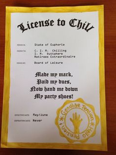 a certificate is displayed on a table