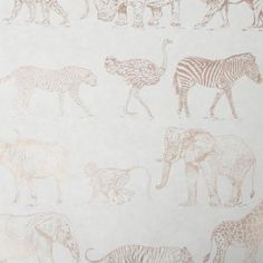 the wall paper has an animal pattern on it