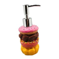 a soap dispenser made out of doughnuts