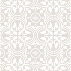 a white and gray tile pattern with circles