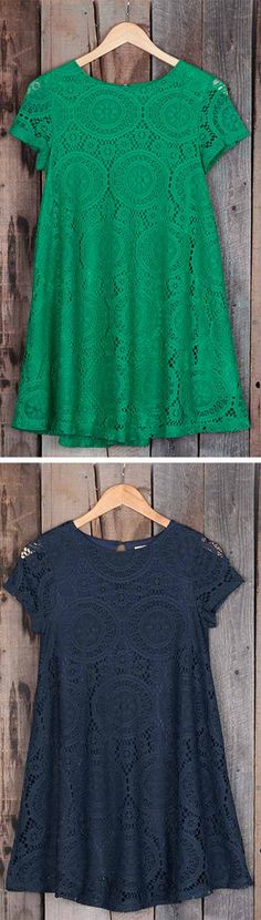 Women's wardrobes always lack an elegant dress.Beautiful lace makes the dress more elegant. Hollow design itself is a mystery. Hold on to it now~ Lacy Dresses, Lace Dress Casual, Look Rose, Easy Dress, Colorful Dress, Lace Dresses, Navy Lace, Hollow Design, Beautiful Clothes