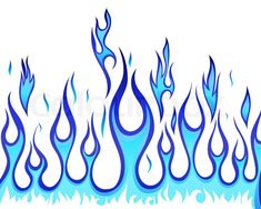 blue flames on a white background