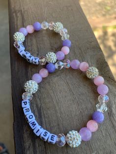 Mother and Daughter bracelets. Mother Daughter Bracelets Diy, Personalized Purple Bracelet Jewelry, Pink Adjustable Promise Jewelry, Personalized Adjustable Beaded Bracelets For Promise, Party Jewelry Bracelet With Letter Beads, Party Bracelet With Letter Beads, Party Letter Beads Bracelet Jewelry, Elegant Pink Adjustable Name Bracelet, Party Letter Beads Bracelet