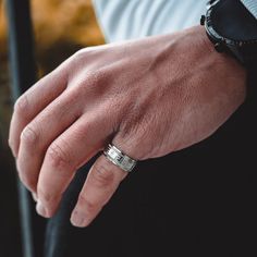 Men's Stainless Steel Greek Key Pattern Silver band ring- By Twistedpendant Size run has been increased! ✔️Weighty and Durable stainless steel ✔️UNIQUE Design, made using hypoallergenic stainless steel & 18K Gold PVD Plating ✔️WEAR IN WATER! This necklace will not fade tarnish or lost colour! Main Material is Stainless Steel! ✔️Multiple Sizes for Selection ✔️Quality Craftsmanship Combining quality finish with Quality 316L Stainless Steel Sizes for reference, please use the sizing chart and page Mens Pinky Rings, Men Pinky Ring, Mens Silver Ring, Silver Rings For Men, Mens Pinky Ring, Pinky Rings, Rings Mens, Mens Band Rings, Jewellery Pouch