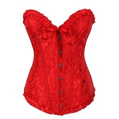 Season:Summer,Spring; Fabric:Lace; Sleeve Length:Short Sleeve; Gender:Women's; Nightwear Style:Shapewear; Style:Corsets,Punk  Gothic; Elasticity:Micro-elastic; Occasion:Carnival,Club,Date; Function:Breathable; Pattern:Pure Color; Neckline:Bandeau; Listing Date:07/18/2024; Waist:; Bust: Cheap Red Party Corset, Bustier Top Corsets, Cheap Corset, Womens Corset Tops, Victorian Corset, Floral Bustier, Corset Shapewear, Corset Bustier, Overbust Corset