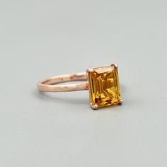 Octagon Citrine Gemstone Ring, Yellow Rectangular Stone Ring For Gift, Rectangular Stone Yellow Ring Gift, Yellow Rectangular Stone Ring Gift, Citrine Ring With Rectangular Stone For Gift, Citrine Rings With Rectangular Stone For Gift, Rectangular Citrine Gemstone Ring, Yellow Gemstone Ring With Rectangular Stone, Yellow Rings With Gemstone And Rectangular Stone