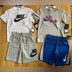 New With Tag Nike Casual White Sets, Nike White Casual Sets, White Nike Casual Sets, Casual White Nike Sets, Nike Boy, Kids Nike, Matching Sets, Tags, Blue And White