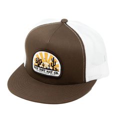 Summer 5-panel Trucker Hat For Everyday Wear, Summer 5-panel Trucker Hat For Everyday, Summer Everyday 5-panel Trucker Hat, Summer Camping Baseball Cap With Flat Brim, Country Style Adjustable Trucker Hat With Flat Bill, Summer Camping Hats With Flat Bill, Summer Outdoor Brown Trucker Hat, Everyday Summer Trucker Hat With Flat Bill, Summer Camping Hat With Flat Bill