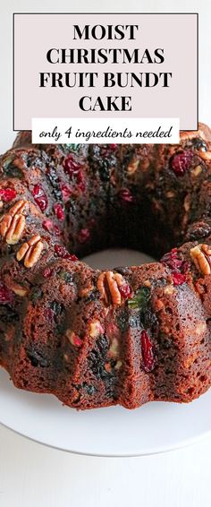 Image for Moist Christmas Fruit Bundt Cake Healthy Fruit Cake Recipes, How To Make A Fruit Cake, Best Fruit Cake Recipe Ever, Fruit Cakes Christmas, Christmas Mini Bundt Cakes, Bundt Cake Healthy, Vegan Fruitcake, Holiday Bundt Cakes, Fruit Bundt Cake