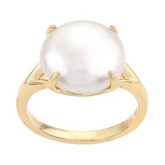 Featuring a lustrous, coin-shaped freshwater cultured pearl, this 14k gold PearLustre by Imperial ring is sure to draw glowing reviews. Featuring a lustrous, coin-shaped freshwater cultured pearl, this 14k gold PearLustre by Imperial ring is sure to draw glowing reviews. RING DETAILS Width: 14 mm Size: 7 Metal: 14k gold Finish: polished Packaging: boxed PEARL DETAILS Type: freshwater Shape: coin Size: 12-13 mm Color: white Gemstones may have been treated to enhance their appearance. Special care Oval Yellow Gold Pearl Ring With High Luster, Oval Pearl Ring In Yellow Gold With High Luster, 14k Gold Pearl Ring With Polished Finish, Anniversary Yellow Gold Pearl Ring With Cabochon, Elegant Round Cabochon Pearl Ring, Yellow Gold Round Rings With Pearl Drop, Classic Round Pearl Ring With High Luster, Formal Cabochon Pearl Ring, Pearl Drop Diamond Ring