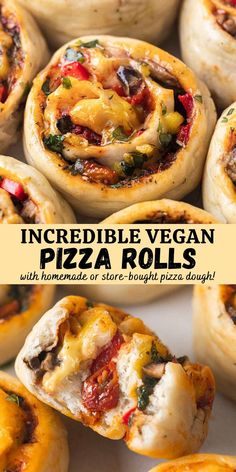 an incredible vegan pizza rolls with homemade store bought pizza dough