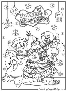 spongebob christmas coloring pages