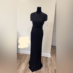 New, Black, Long, Maxi, Formal, Bridesmaid, Bridal, Beaded, Dress Black Maxi, Size 2, New Color, Short Sleeve Dresses, Maxi Dress, Formal Dresses, Womens Dresses, Women Shopping, Black