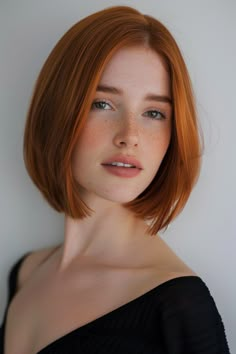 Redhead Bob, Copper Short Hair, Jahodová Blond, Hair Colour For Green Eyes, Polish Girl, Red Hair Woman, Blonde Haircuts