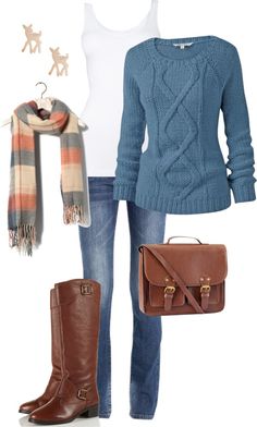 "Sweet and Simple" by sburnett22 on Polyvore Women Blue Jeans Outfit, Casual Clothing Styles For Women, Cute Boots For Women, Classic Fashion Looks, What Not To Wear, Cold Fashion, Wardrobe Outfits, Causual Outfits, Weekend Wear