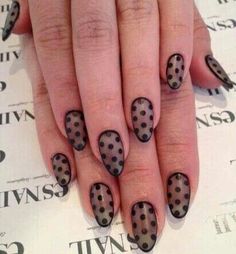 ♥♥♥ Es Nails, Sheer Nails, Finger Nail Art, Polka Dot Nails, Dots Nails, Japanese Nails, I Love Nails, Funky Nails, Love Nails