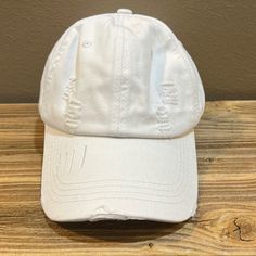 100% Cotton Distressed, Holds Ponytail Private Label, Ball Cap, New Woman, Baseball Cap, Baseball Hats, Color White, Women Accessories, Baseball, Hats