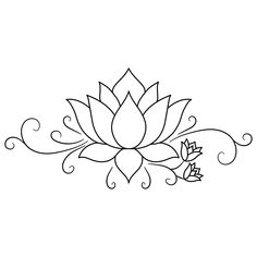 a drawing of a lotus flower on a white background