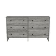 a large gray dresser with six drawers