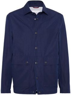 Brunello Cucinelli linen-silk Shirt Jacket - Farfetch Navy Blue Linen, Versace Outfit, Water Consumption, Chore Jacket, Balenciaga Triple S, Summer Beach Wear, Harmful Chemicals, Sweaters Knitwear, Environmental Impact