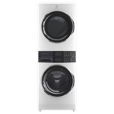 front load washer and dryer stacked on top of each other