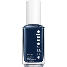 from the expressie power moves collection - 6 quick dry nail polishes inspiring no commitment, individuality and the powerful expression of dance. expressie is the only quick dry nail polish worthy enough to carry the essie name. expressie dries in about a minute so you can grab, try, and apply on-the-fly. essie’s first-ever angled brush allows for easy application with both hands. a wide range of unconventional shades to express yourself in every moment. vegan formula: does not contain animal d Navy Blue Nail Polish, Navy Nail Polish, Fast Drying Nail Polish, Quick Dry Nail Polish, Navy Nails, Navy Blue Nails, Dry Nails Quick, Power Moves, Edgy Nails