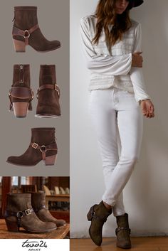 The Segovia from Two24 by Ariat is an utterly chic Western bootie that is sure to enliven any look! Oc Shoes, Gucci Footwear, Western Formal, Winter Footwear, Woman Pants, Tan Booties, Awesome Shoes, High Leather Boots, Causal Outfits