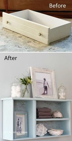 the before and after pictures show how to paint an old dresser