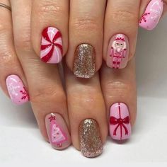 PRICES MAY VARY. Christmas Nails Art Design - Christmas pink press on nails short with Christmas tree and bow tie designs, full of christmas elements, will make your fingers more unique and shiny, express your nail charm. Making your christmas holiday more interesting! Christmas Nails Kit - You will get 24 pieces of christmas fake nails short in 12 sizes, our set comes with jelly glue stickers 1 nail file, and 1 piece of wooden stick for removing fake nails, we recommend using your own glue. Easy Application - Christmas square press on nails just choose the nail piece that suits you, polish the nail bed, paste the jelly glue we give away, and press trendy nails for 30s to get the natural manicure that girls like. Quality Material - These christmas short false nails with designs are made of Pink Fake Nails, Fun Halloween Nails, Cartoon Santa Claus, Cartoon Santa, Nails Christmas, Christmas Nails Acrylic, Halloween Nail Designs, Stick On Nails, Xmas Nails