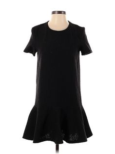 Trafaluc by Zara Casual Dress Size: Small Black Dresses - used. No Fabric Content, DropWaist, Crew Neck, Short, Short Sleeve | Trafaluc by Zara Casual Dress - DropWaist: Black Dresses - Used - Size Small Zara Dresses With Button Closure, Small Black Dress, Black Casual Dress, Taylor Dress, Black Dresses Casual, Rebecca Taylor, Black Dresses, Drop Waist, Zara Black