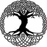 an image of a tree in the middle of a circle with celtic designs on it