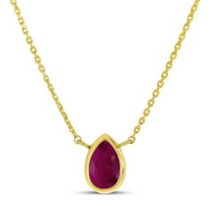 Birmingham Jewelry Item Number: BJP4333-18-07 Women's Necklace Pear Shape Ruby Birthstone Necklace14K Gold Ruby: 6.00mm x 4.00mm *The possibilities are not limited to the options in the dropdown. For pricing on further customizations & special options, please call: 1-586-939-5100 Yellow Gold Pear-shaped Gemstone Drop Necklace, Pear-shaped Gemstone Drop Necklace In Yellow Gold, Classic Teardrop Gemstone Necklace, Classic Pear-shaped Birthstone Necklace, Yellow Gold Gemstone Drop Necklace For Anniversary, Classic Gemstone Teardrop Pendant Necklace, Women's Necklace, Ruby Birthstone, Birthstone Necklace