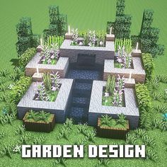 an image of a garden design in minecraft