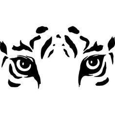 the eyes of a tiger are drawn in black ink on a white background, and it looks like they're looking at something